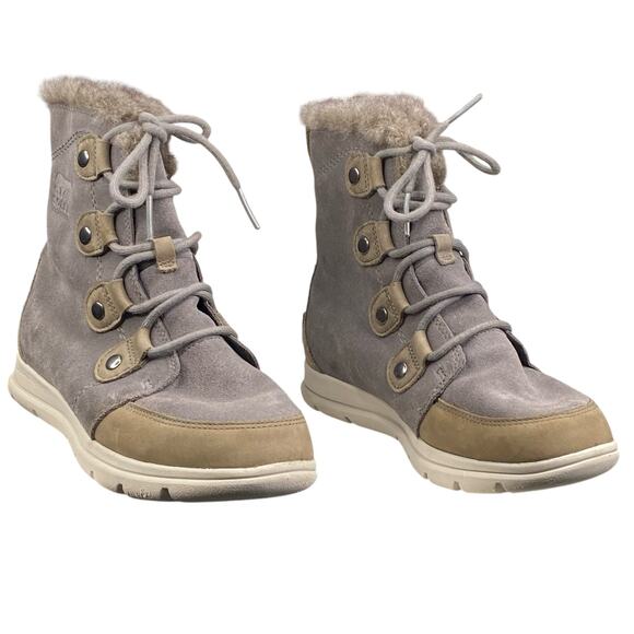 Sorel Women's Explorer Joan Grey Leather Win ter Boot Size US 7.5 - Picture 5 of 10